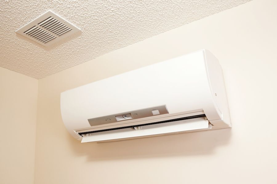 Image of a ductless system on a wall. Planning to Remodel? Go Ductless!